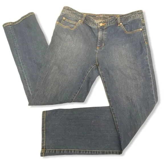 Michael Kors Whipstitch Pocket Straigh Leg Mid Rise Jeans