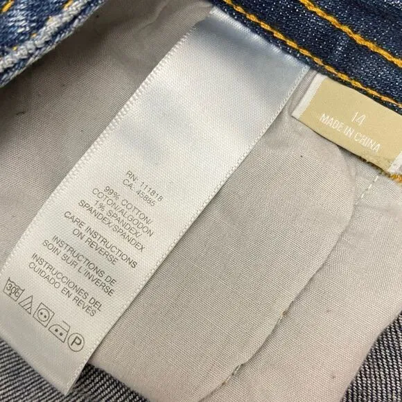 Michael Kors Whipstitch Pocket Straigh Leg Mid Rise Jeans