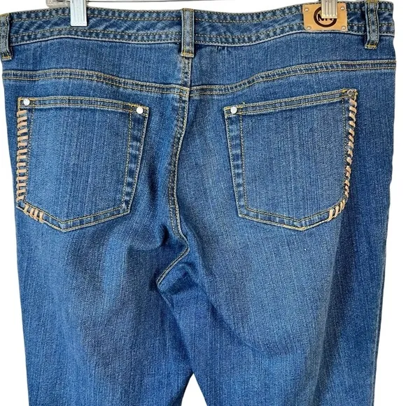 Michael Kors Whipstitch Pocket Straigh Leg Mid Rise Jeans