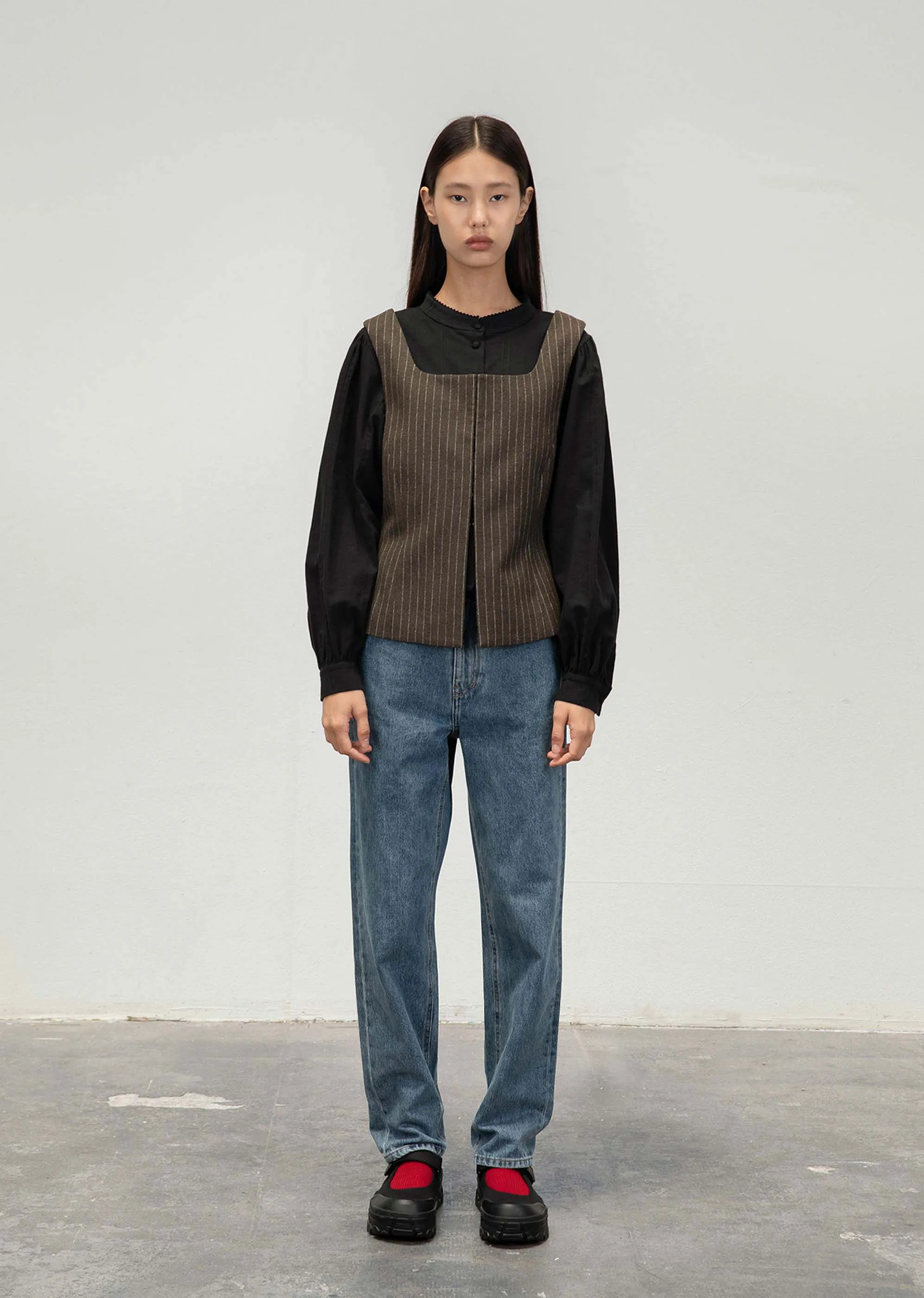 Mid Blue Straight Fit Denim Pants