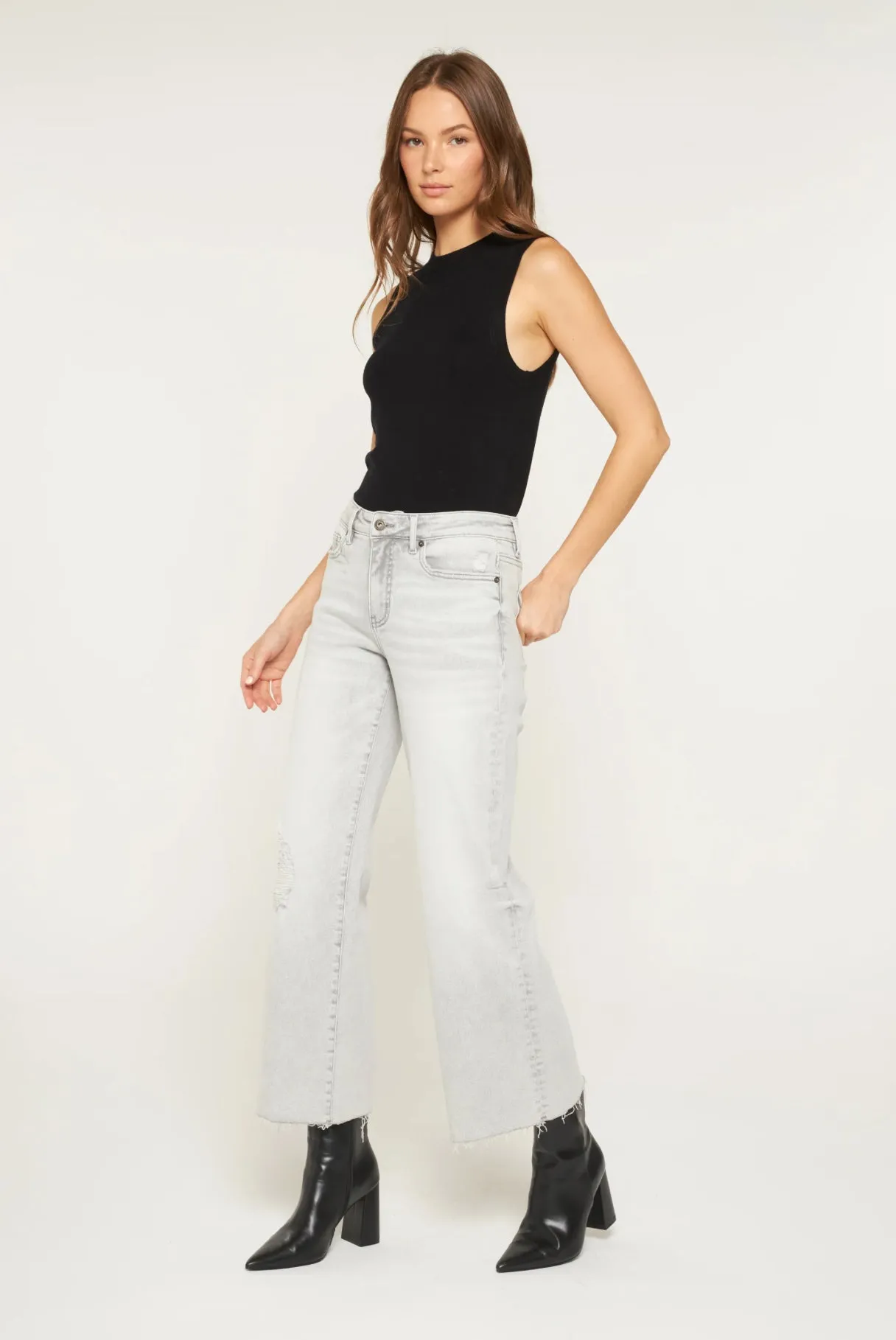 Mid Rise Wide Leg by Mica Denim