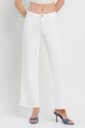 Mid Rise Wide Leg Jeans- White