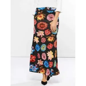 Mid Waist Floral Print Skirt - Floral Xl