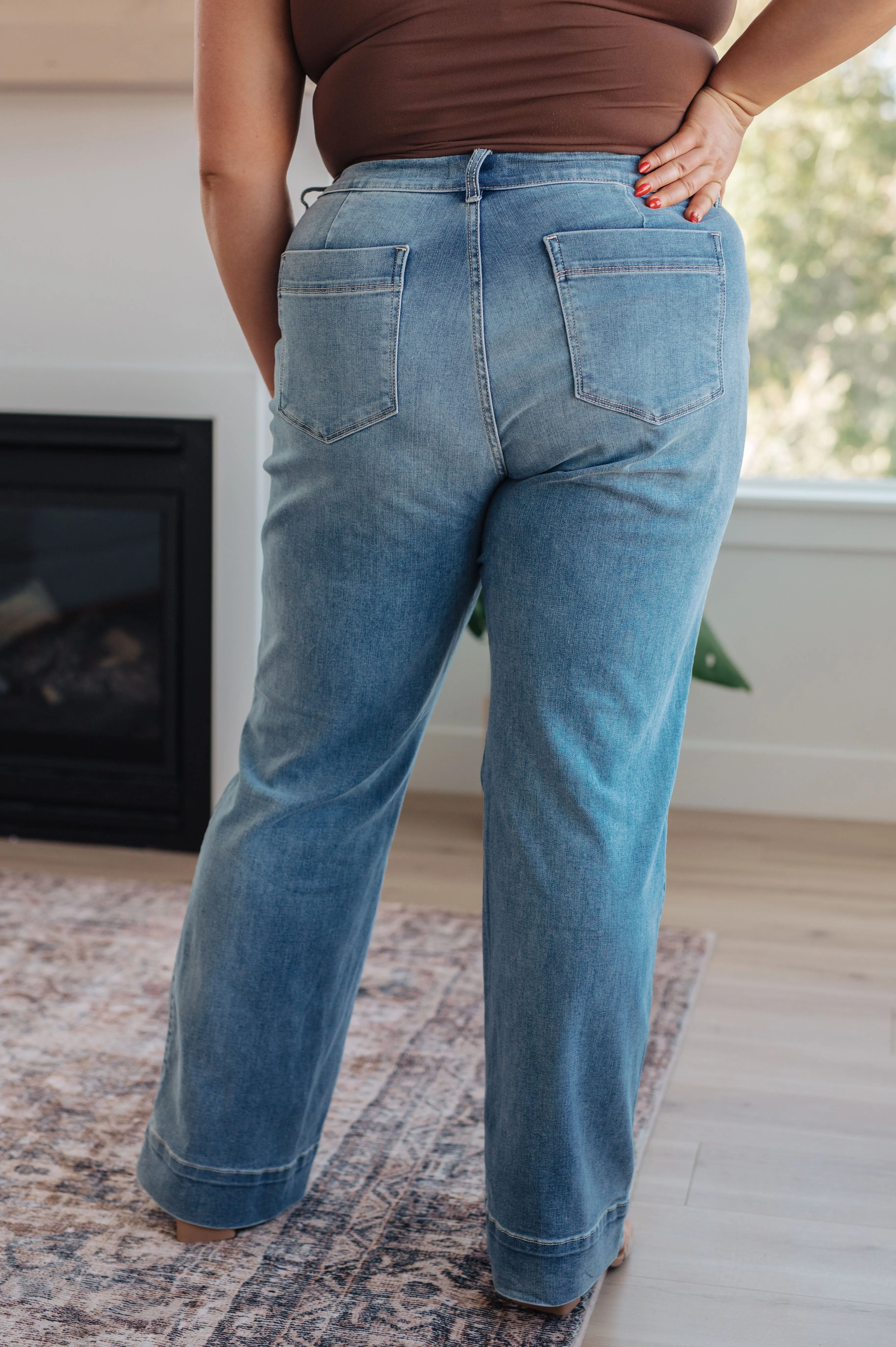 Mindy Mid Rise Wide Leg Jeans by Judy Blue