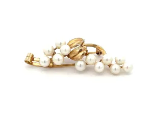 Mings Pearl Branch Brooch in 14k Yellow Gold