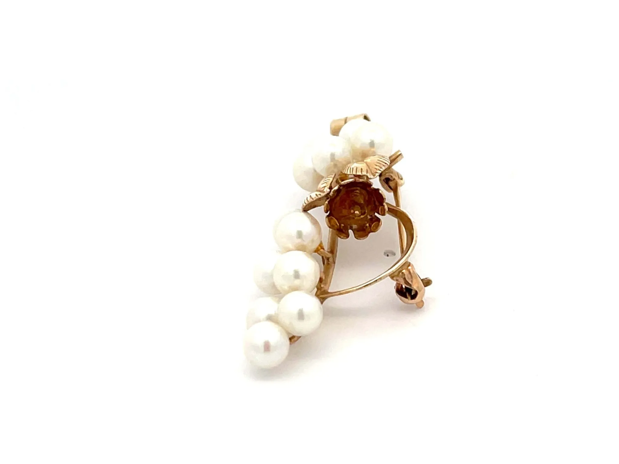 Mings Pearl Branch Brooch in 14k Yellow Gold
