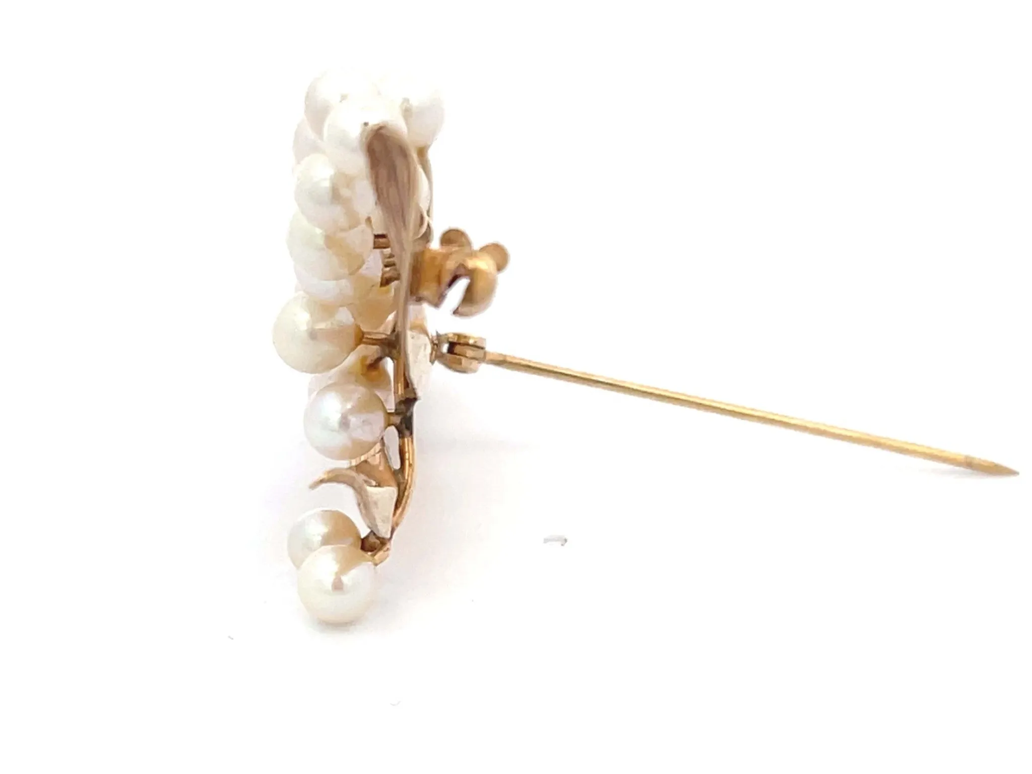 Mings Pearl Branch Brooch in 14k Yellow Gold