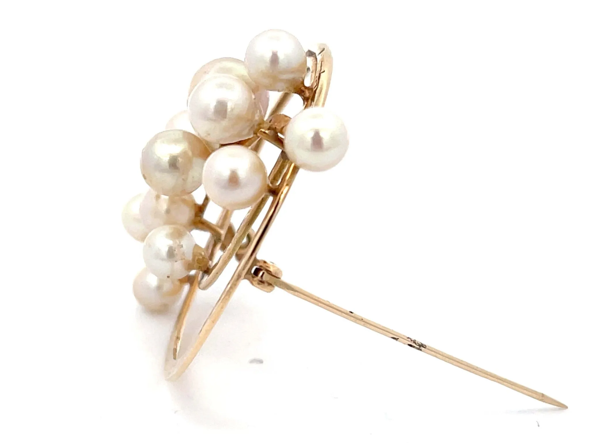 Mings Pearl Circle Brooch in 14k Yellow Gold