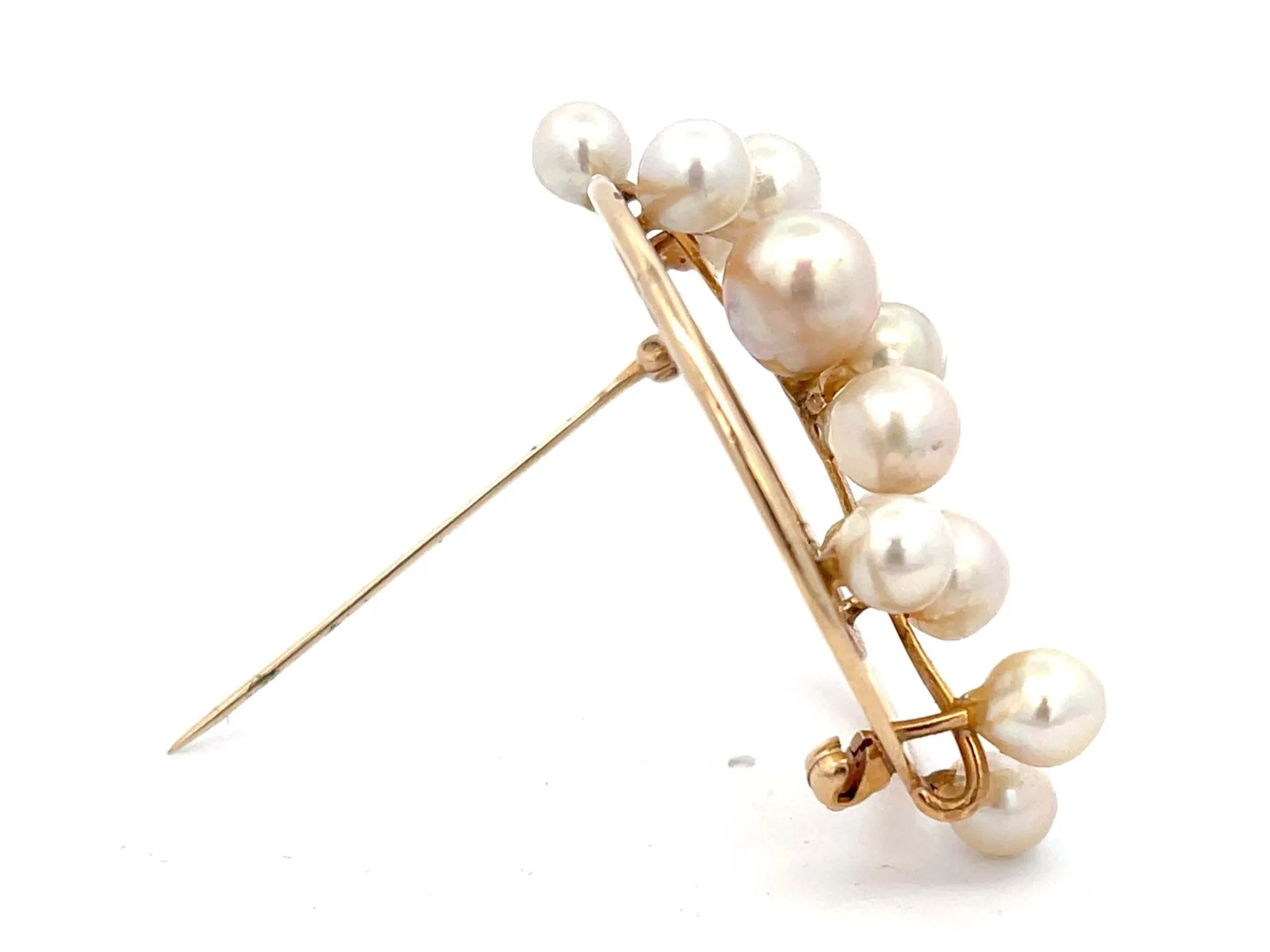Mings Pearl Circle Brooch in 14k Yellow Gold