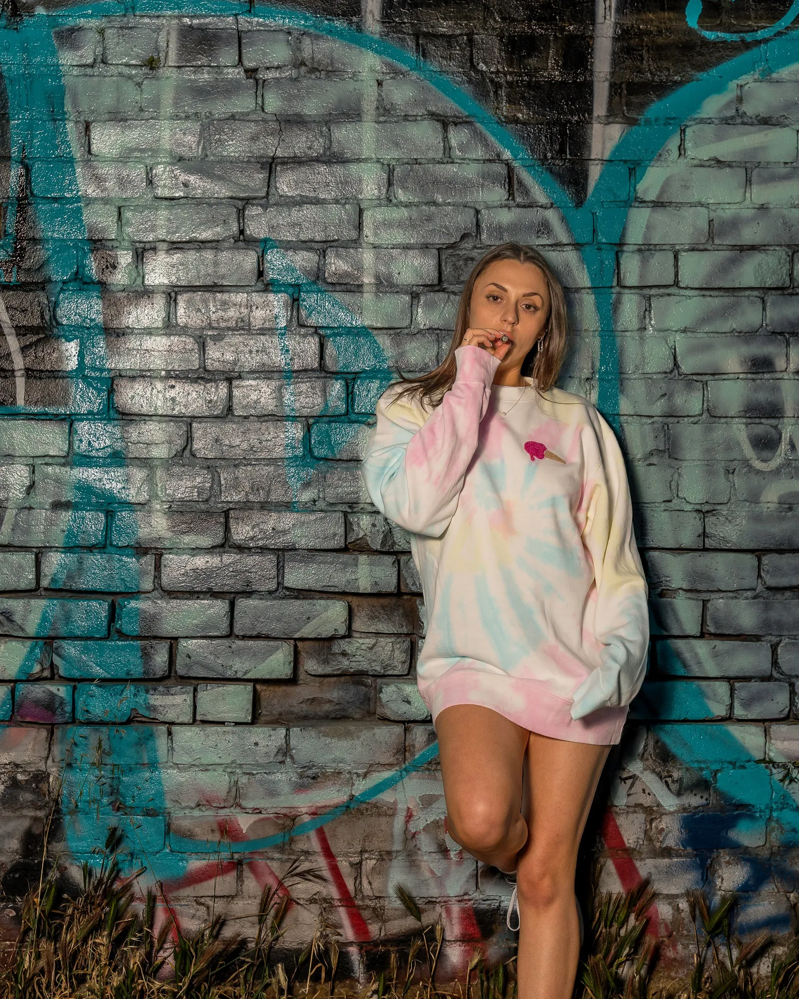 Mini Chenille Pink Cone Crew