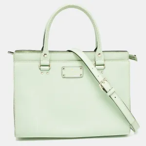Mint Mojito Leather Wellesley Satchel