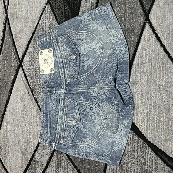 MISS ME FLORAL DESIGN MID-RISE DENIM JEAN