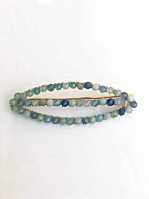 Mixed Blue Agate Pin