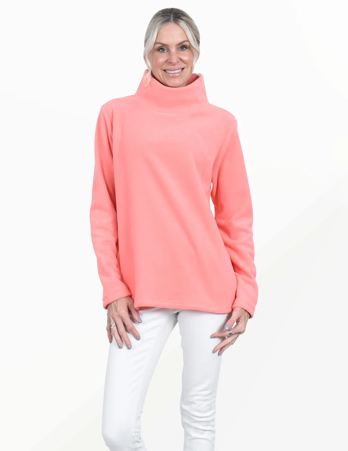 Mock Neck Fleece Top