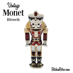 Monet Nutcracker Vintage Christmas Brooch