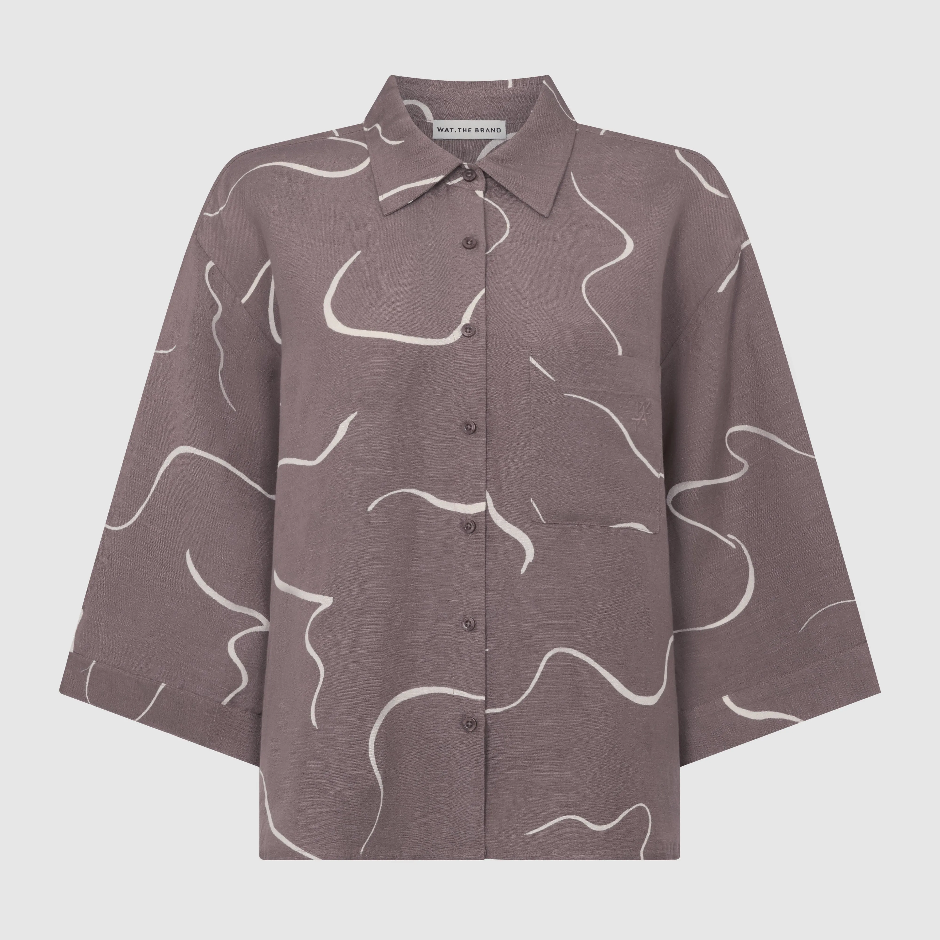 MOVEMENT PRINT LINEN SHIRT - MALT
