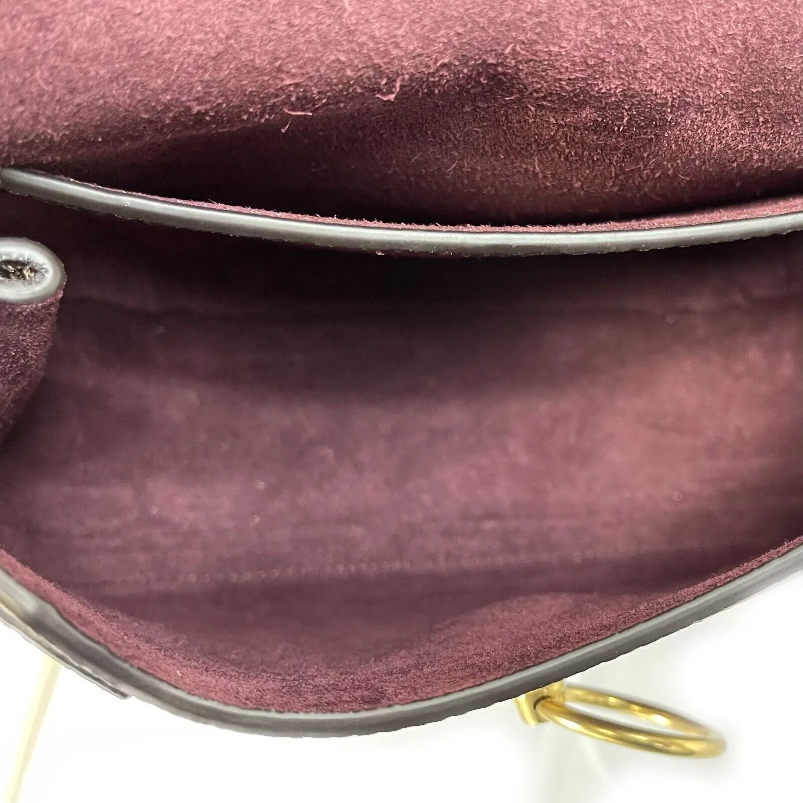 Mulberry - Small Amberley Heavy Grain Maroon / Gold Satchel Crossbody NEW