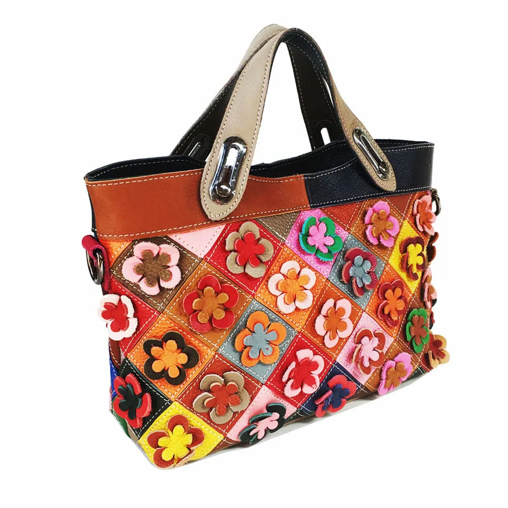 Multi-color Genuine Leather Handbag Fashion Big Capacity Quality  Leather Stylish Work