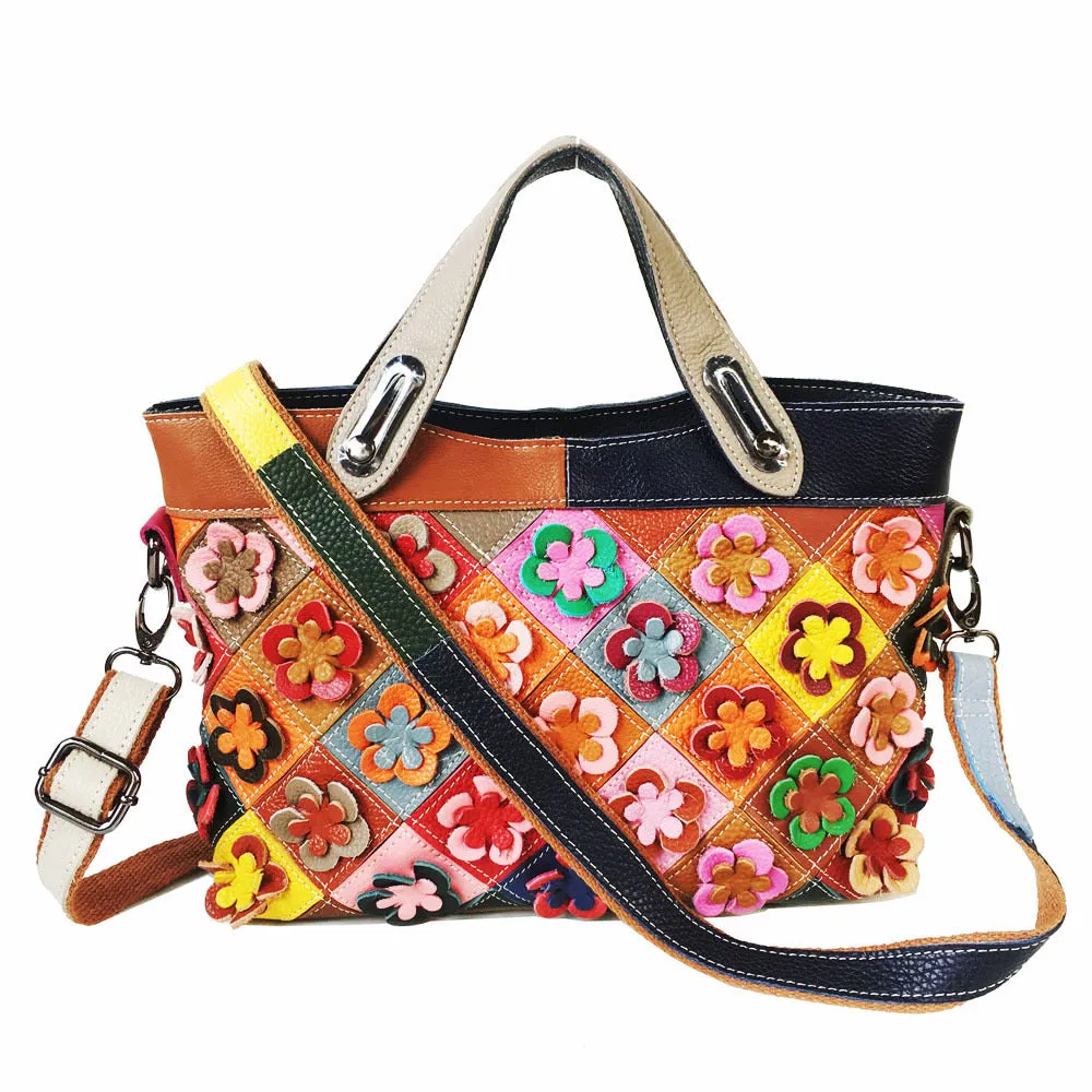 Multi-color Genuine Leather Handbag Fashion Big Capacity Quality  Leather Stylish Work