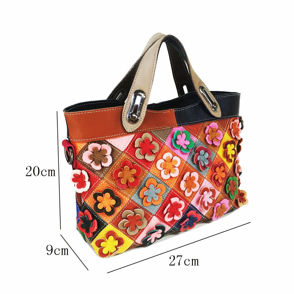 Multi-color Genuine Leather Handbag Fashion Big Capacity Quality  Leather Stylish Work
