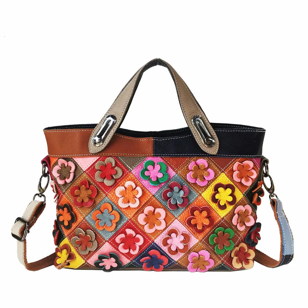 Multi-color Genuine Leather Handbag Fashion Big Capacity Quality  Leather Stylish Work