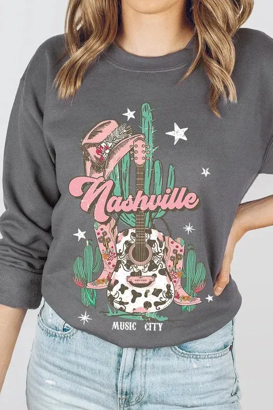 Nashville Music City Graphic Fleece Sweatshirts