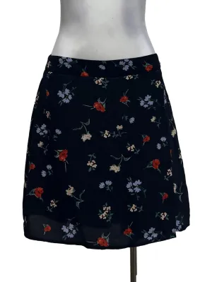 Navy Blue Floral Skirt