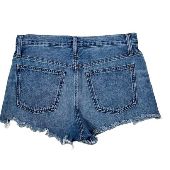NEW MADEWELL Relaxed Denim Shorts in Berriman Wash Button Fly Mid Rise