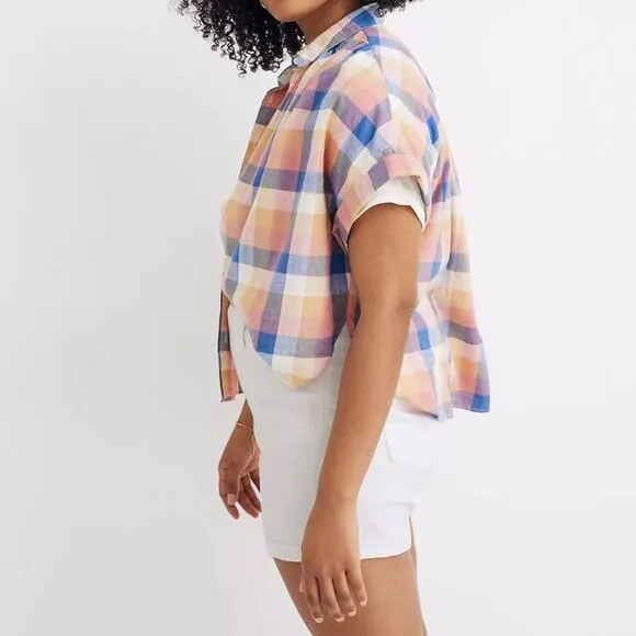 NEW Madewell White High-Rise Sleek Denim Shorts 32 Classic Summer