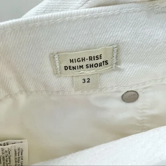 NEW Madewell White High-Rise Sleek Denim Shorts 32 Classic Summer