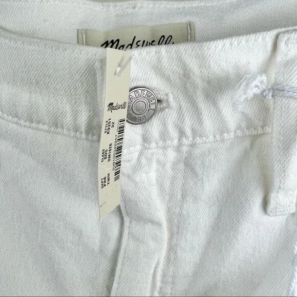 NEW Madewell White High-Rise Sleek Denim Shorts 32 Classic Summer