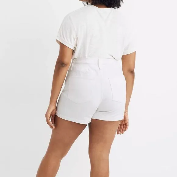 NEW Madewell White High-Rise Sleek Denim Shorts 32 Classic Summer