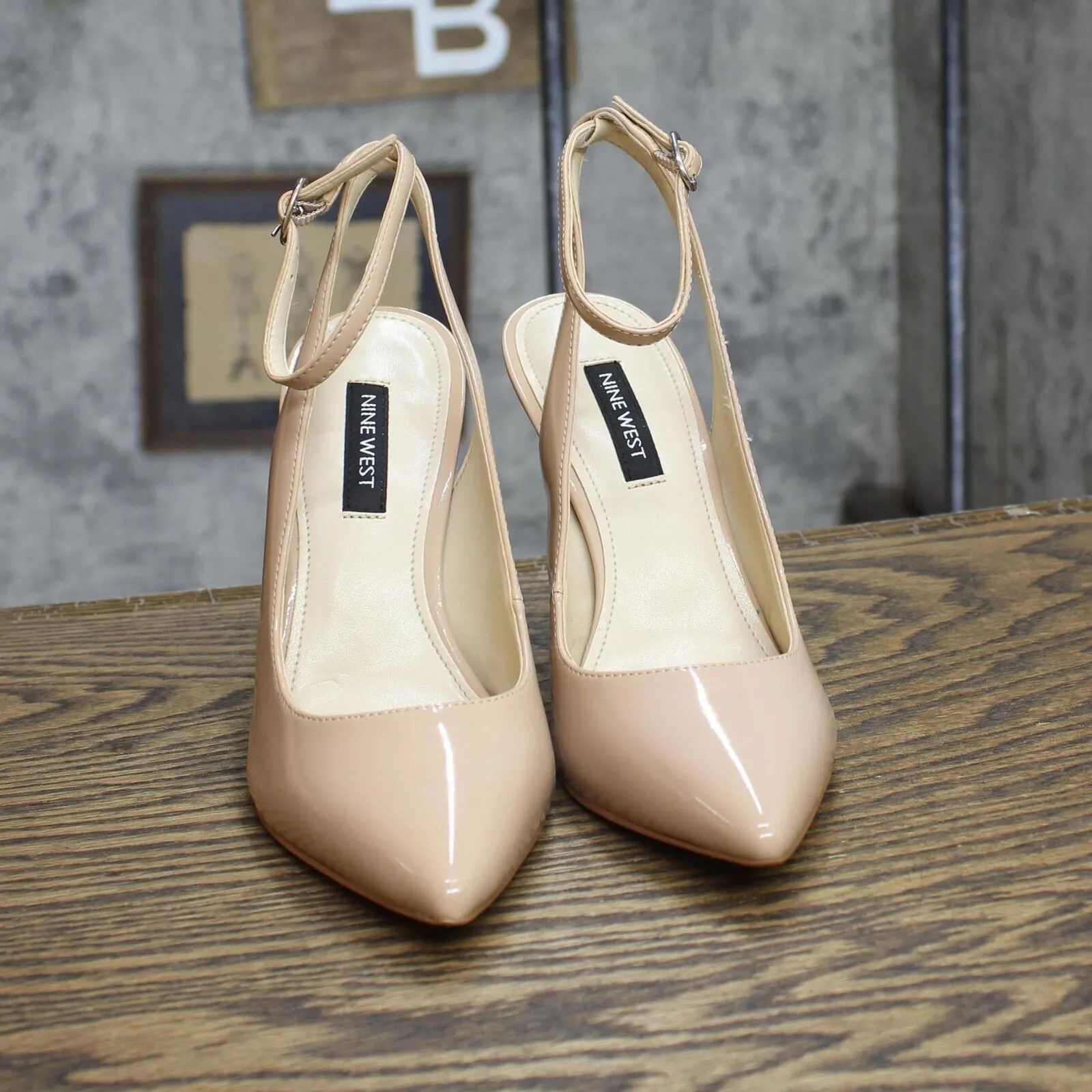 Nine West Womens Tabita3 Pump Heels WNTABITA3 Natural Leather Brown 5M