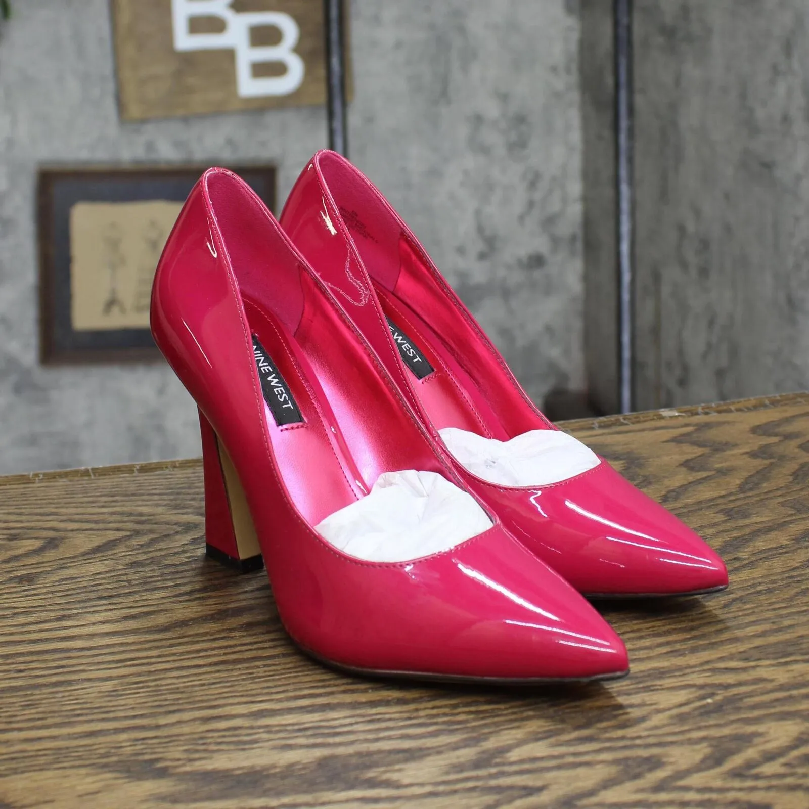 Nine West Womens Trendz Pump Heels WNTRENDZ3DARK MAGEN Dark Pink 6M