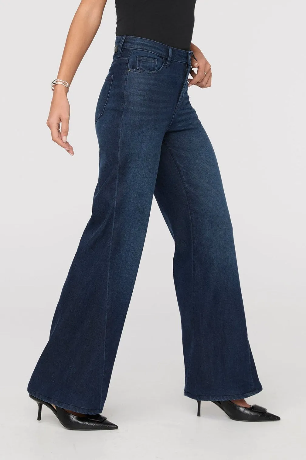 No Sweat Denim High Rise Wide Leg