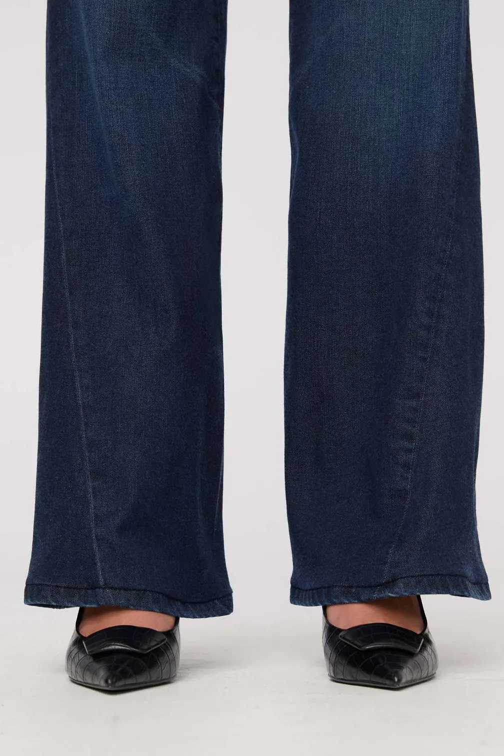 No Sweat Denim High Rise Wide Leg