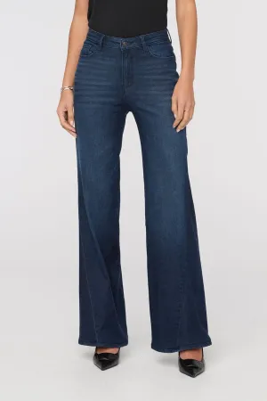No Sweat Denim High Rise Wide Leg