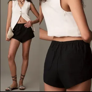 NWT Anthropologie Linen Tap Black Shorts