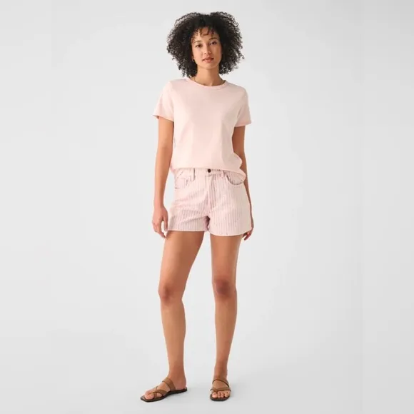 NWT Faherty Pink Stripe Denim Topsail shorts Size 26
