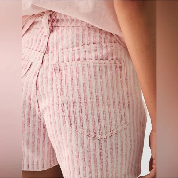 NWT Faherty Pink Stripe Denim Topsail shorts Size 26