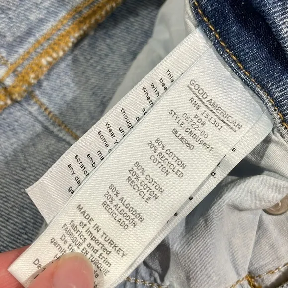 NWT Good American Women's &quot;90s Duster&quot; Straight Leg Jeans in Blue950