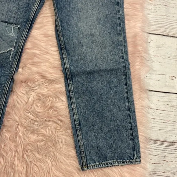 NWT Good American Women's &quot;90s Duster&quot; Straight Leg Jeans in Blue950
