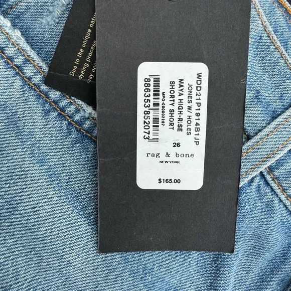 NWT high waisted, distressed Rag &amp; Bone cut offs