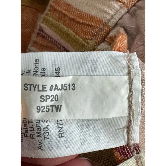 NWT Madewell Linen-Cotton Pull-On Shorts in Rainbow Stripe Size XXS