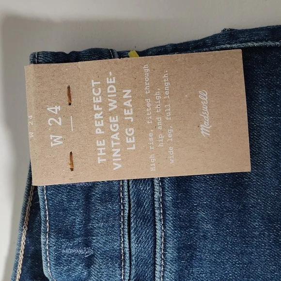 NWT Madewell The Perfect Vintage Wide Leg Jeans 24
