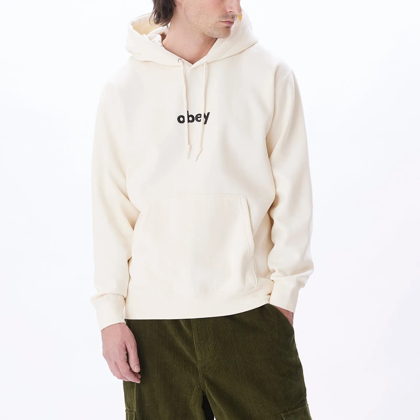Obey lowercase hood Unbleached