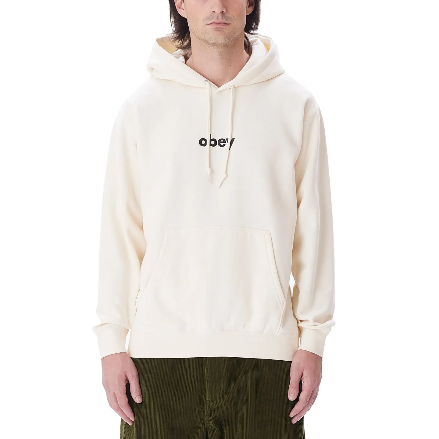 Obey lowercase hood Unbleached
