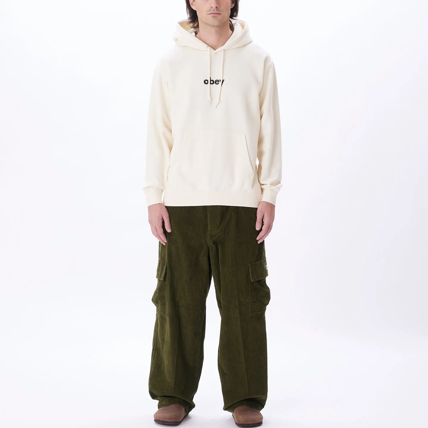 Obey lowercase hood Unbleached