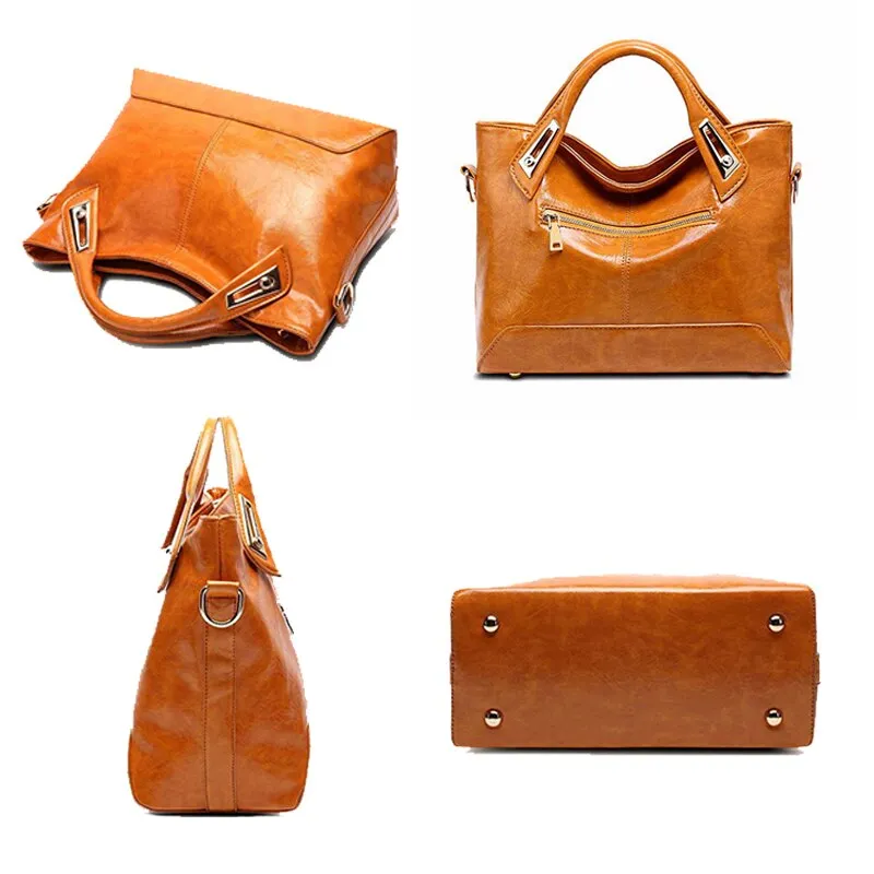 Oil Wax Leather Designer Handbags