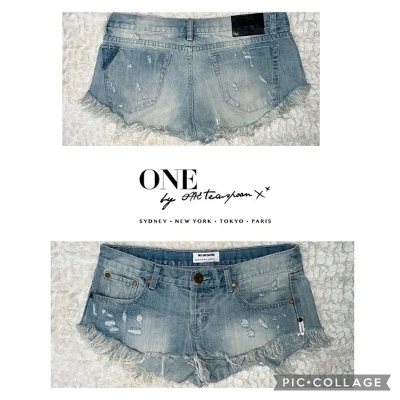 ONE by ONE TEASPOON “Bonitas” Distressed Denim Shorts 29
